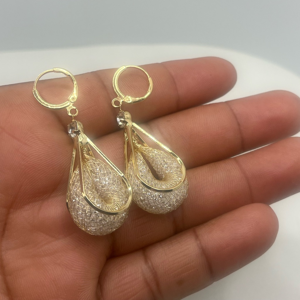 Gold Plated Earrings For Women Vintage Design